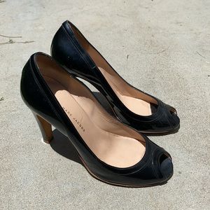 Marc Jacobs High Heels Size 7.5 Black Peep Toe